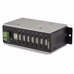 StarTech.com 7-Port USB 2.0 Hub - Metal Industrial USB-A Hub with ESD & 350W Surge Protection - Extended Operating Temp -40 t ...