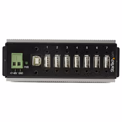 StarTech.com 7-Port USB 2.0 Hub - Metal Industrial USB-A Hub with ESD & 350W Surge Protection - Extended Operating Temp -40 to 185°F - Din Rail/Wall/Desk Mountable - USB Expander Hub