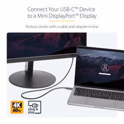 StarTech.com 6 ft. (1.8 m) USB-C to Mini DisplayPort Cable - 4K 60Hz - Black - Additional view 8