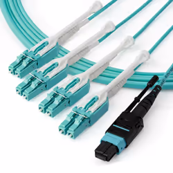 StarTech.com 3m (10ft) MTP(F)/PC to 4x LC/PC Duplex Breakout OM3 Multimode Fiber Optic Cable, OFNP Plenum, 40G Networks, Low Insertion Loss - Fiber Jumper Cord - Additional view 4