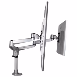 StarTech.com Desk Mount Dual Monitor Arm - Premium Articulating Monitor Arm - up to 30” VESA Mount Displays - Height Adjustable Monitor Mount - Rotate/Tilt/Swivel - Clamp/Grommet - Silver - Additional view 5