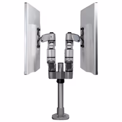 StarTech.com Desk Mount Dual Monitor Arm - Premium Articulating Monitor Arm - up to 30” VESA Mount Displays - Height Adjustable Monitor Mount - Rotate/Tilt/Swivel - Clamp/Grommet - Silver - Additional view 7