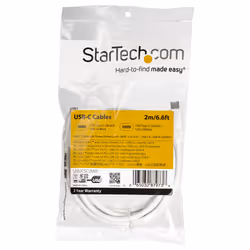 StarTech.com USB-C to USB-C Cable w/ 5A PD - M/M - White - 2 m (6 ft.) - USB 2.0 - USB-IF Certified - Additional view 5