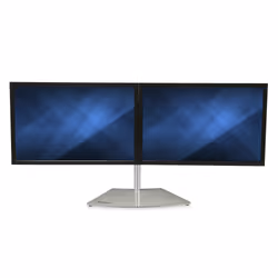 StarTech.com Dual Monitor Stand - Ergonomic Free Standing Dual Monitor Desktop Stand for two 24" VESA Mount Displays - Synchronized Height Adjustable - Double Monitor Pole Mount - Silver - Additional view 4