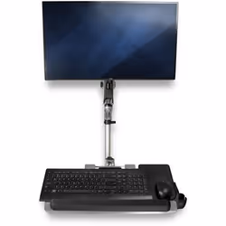 StarTech.com Wall Mount Workstation - Articulating Standing Desk w/ Ergonomic Height Adjustable Monitor Arm & Padded Keyboard Tray - 34" VESA Display - Foldable Wall Mounted Sit Stand - Additional view 5