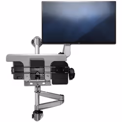 StarTech.com Wall Mount Workstation - Articulating Standing Desk w/ Ergonomic Height Adjustable Monitor Arm & Padded Keyboard Tray - 34" VESA Display - Foldable Wall Mounted Sit Stand - Additional view 6