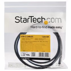 StarTech.com 6 ft (1.8 m) USB C to USB C Cable - 5A, 100W PD 3.0 - Certified Works With Chromebook - USB-IF Certified - M/M - USB 3.0 5Gbps - USB C Charging Cable - USB Type C Cable - Additional view 6