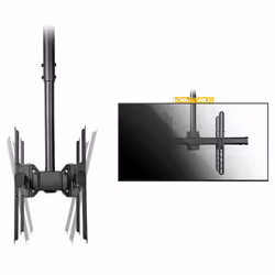StarTech.com Dual TV Ceiling Mount - Back-to-Back Heavy Duty Hanging Dual Screen Mount with Adjustable Telescopic Pole - Tilt/Swivel/Rotate - VESA Bracket for 32”-75" Displays - Additional view 6