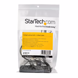 StarTech.com 6ft (1.8m) Self-Coiling Laptop Cable Lock - Portable 3-Digit Combination Security Cable Lock for K-Slot Laptop/Computer/Desktop/Device - Coiled Anti-Theft Steel Cable Lock - Additional view 4