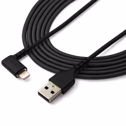 StarTech.com 6ft (2m) Durable USB A to Lightning Cable - Black 90° Right Angled Heavy Duty Rugged Aramid Fiber USB Type A to Lightning Charging/Sync Cord - Apple MFi Certified - iPhone - Additional view 5