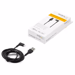 StarTech.com 6ft (2m) Durable USB A to Lightning Cable - Black 90° Right Angled Heavy Duty Rugged Aramid Fiber USB Type A to Lightning Charging/Sync Cord - Apple MFi Certified - iPhone - Additional view 6