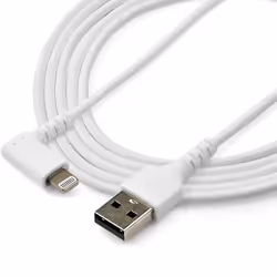 StarTech.com 6ft (2m) Durable USB A to Lightning Cable - White 90° Right Angled Heavy Duty Rugged Aramid Fiber USB Type A to Lightning Charging/Sync Cord - Apple MFi Certified - iPhone - Additional view 5