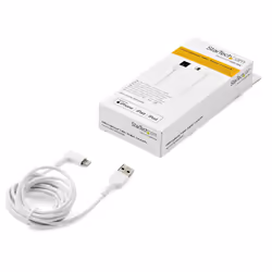 StarTech.com 6ft (2m) Durable USB A to Lightning Cable - White 90° Right Angled Heavy Duty Rugged Aramid Fiber USB Type A to Lightning Charging/Sync Cord - Apple MFi Certified - iPhone - Additional view 6