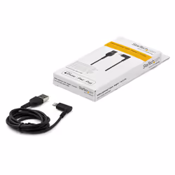 StarTech.com 3ft (1m) Durable USB A to Lightning Cable - Black 90° Right Angled Heavy Duty Rugged Aramid Fiber USB Type A to Lightning Charging/Sync Cord - Apple MFi Certified - iPhone - Additional view 5