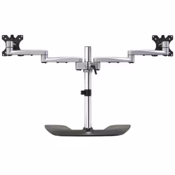 StarTech.com Dual Monitor Stand - Ergonomic Desktop Monitor Stand for up to 32" VESA Displays - Free-Standing Articulating Universal Computer Monitor Mount - Adjustable Height - Silver - Additional view 4