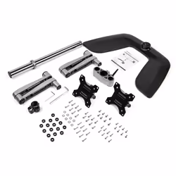 StarTech.com Dual Monitor Stand - Ergonomic Desktop Monitor Stand for up to 32" VESA Displays - Free-Standing Articulating Universal Computer Monitor Mount - Adjustable Height - Silver - Additional view 7