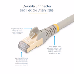 StarTech.com 7m CAT6a Ethernet Cable - 10 Gigabit Shielded Snagless RJ45 100W PoE Patch Cord - 10GbE STP Network Cable w/Strain Relief - Grey Fluke Tested/Wiring is UL Certified/TIA - Additional view 6