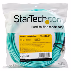 StarTech.com 15m (50ft) LC/UPC to LC/UPC OM3 Multimode Fiber Optic Cable, Full Duplex 50/125µm Zipcord Fiber Cable, 100G, Low Insertion Loss, LSZH Fiber Jumper Cord - Additional view 4
