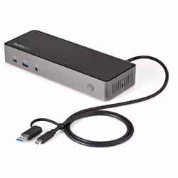 StarTech.com USB-C & USB-A Dock - Hybrid Universal Triple Monitor Laptop Docking Station DisplayPort & HDMI 4K 60Hz - 85W Power Delivery, 6x USB Hub, GbE, Audio - USB 3.1 Gen 2 10Gbps - TAA - Additional view 4