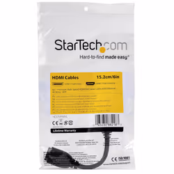 StarTech.com 6" (15cm) HDMI Port Saver Cable - 4K 60Hz High Speed HDMI 2.0 Extension Cable with Ethernet - Short HDMI Extension Cable - HDMI Male to Female Extension Adapter Cord - Additional view 4