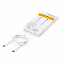 StarTech.com 3 foot (1m) Durable White USB-C to Lightning Cable - Heavy Duty Rugged Aramid Fiber USB Type C to Lightning Charger/Sync Power Cord - Apple MFi Certified iPad/iPhone 12 - Additional view 5