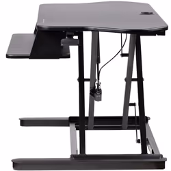 StarTech.com Corner Sit Stand Desk Converter with Keyboard Tray - Large Surface (35" x 21") - Height Adjustable Ergonomic Desktop/Tabletop Standing Workstation - Supports Dual Monitors - Additional view 6