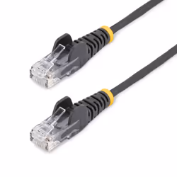 StarTech.com 0.5 m CAT6 Cable - Slim - Snagless RJ45 Connectors - Black, 0.5 m, Cat6, U/UTP (UTP), RJ-45, RJ-45, Black