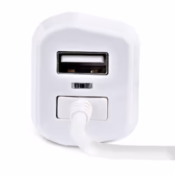 StarTech.com Lightning Car Charger with Coiled Cable, 1m Coiled Lightning Cable, 12W, White, 2 Port USB Car Charger Adapter for Phones and Tablets, Dual USB In Car iPhone Charger - Additional view 4