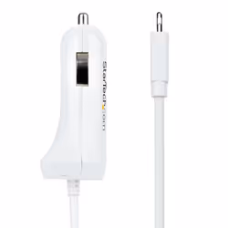 StarTech.com Lightning Car Charger with Coiled Cable, 1m Coiled Lightning Cable, 12W, White, 2 Port USB Car Charger Adapter for Phones and Tablets, Dual USB In Car iPhone Charger - Additional view 5