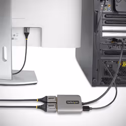 StarTech.com 2-Port DisplayPort MST Hub, Dual 4K 60Hz, DP to 2x DisplayPort Monitor Adapter, DP 1.4 Multi-Monitor Video Adapter, 1ft (30cm) Built-in Cable, USB Powered, Windows Only - Additional view 8