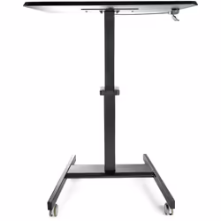 StarTech.com Mobile Standing Desk - Portable Sit Stand Ergonomic Height Adjustable Cart on Wheels - Rolling Computer/Laptop Workstation Table with Locking One-Touch Lift for Teacher/Student - Additional view 7