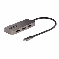 StarTech.com 3-Port USB-C Multi-Monitor Adapter, USB Type-C to 3x DisplayPort 1.4 MST Hub, Triple 4K 60Hz DP Laptop Display E ...