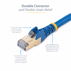 StarTech.com 7.5 m CAT6a Patch Cable - Shielded (STP) - 100% Copper Wire - Snagless Connector - Blue - Additional view 6