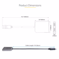 StarTech.com DP to Dual HDMI MST HUB - Dual HDMI 4K 60Hz - DisplayPort Multi Monitor Adapter with 1ft / 30cm cable - DP 1.4 Multi Stream Transport Hub, DSC | HBR3 - DP to HDMI Splitter - Additional view 8