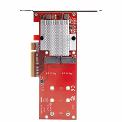 StarTech.com Dual M.2 PCIe SSD Adapter Card - x8 / x16 Dual NVMe or AHCI M.2 SSD to PCI Express 3.0 - M.2 NGFF PCIe (M-Key) Compatible - Supports 2242, 2260, 2280 - JBOD - Mac & PC - Additional view 5