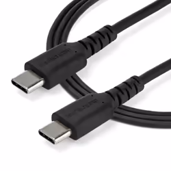 StarTech.com 1m USB C Charging Cable - Durable Fast Charge & Sync USB 2.0 Type C to USB C Laptop Charger Cord - TPE Jacket Aramid Fiber M/M 60W Black - Samsung S10 S20 iPad Pro MS Surface - Additional view 4