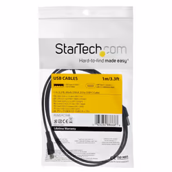 StarTech.com 1m USB C Charging Cable - Durable Fast Charge & Sync USB 2.0 Type C to USB C Laptop Charger Cord - TPE Jacket Aramid Fiber M/M 60W Black - Samsung S10 S20 iPad Pro MS Surface - Additional view 5