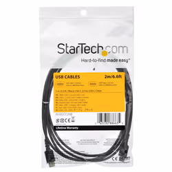 StarTech.com 2m USB C Charging Cable - Durable Fast Charge & Sync USB 2.0 Type C to USB C Laptop Charger Cord - TPE Jacket Aramid Fiber M/M 60W Black - Samsung S10 S20 iPad Pro MS Surface - Additional view 5