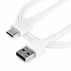 StarTech.com 1m USB A to USB C Charging Cable - Durable Fast Charge & Sync USB 2.0 to USB Type C Data Cord - Rugged TPE Jacket Aramid Fiber M/M 3A White - Samsung S10, iPad Pro, Pixel - Additional view 6