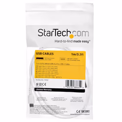 StarTech.com 1m USB A to USB C Charging Cable - Durable Fast Charge & Sync USB 2.0 to USB Type C Data Cord - Rugged TPE Jacket Aramid Fiber M/M 3A White - Samsung S10, iPad Pro, Pixel - Additional view 7