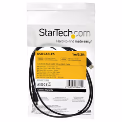 StarTech.com 1m USB A to USB C Charging Cable - Durable Fast Charge & Sync USB 2.0 to USB Type C Data Cord - Rugged TPE Jacket Aramid Fiber M/M 3A Black - Samsung S10, iPad Pro, Pixel - Additional view 7