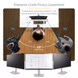 StarTech.com Monitor Privacy Screen for 27 inch PC Display - Computer Screen Security Filter - Blue Light Reducing Screen Protector Film - 16:9 WideScreen - Matte/Glossy - +/-30 Degree - Additional view 8