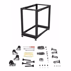 StarTech.com 4-Post 18U Mobile Open Frame Server Rack, Four Post 19" Network Rack with Wheels, Rolling Rack with Adjustable Depth for Computer/AV/Data/IT Equipment - Casters, Leveling Feet or Floor Mounting - Additional view 7