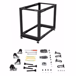 StarTech.com 4-Post 15U Mobile Open Frame Server Rack, Four Post 19" Network Rack with Wheels, Rolling Rack with Adjustable Depth for Computer/AV/Data/IT Equipment - Casters, Leveling Feet or Floor Mounting - Additional view 7