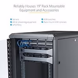 StarTech.com 4-Post 18U Server Rack Cabinet, Lockable 19" Data Rack Cabinet for Computer / AV / IT Equipment, Office / Home Network Rack with Casters & Adjustable Mounting Rails - Additional view 5