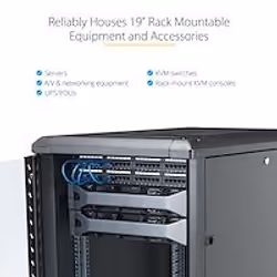 StarTech.com 4-Post 15U Server Rack Cabinet, Lockable 19" Data Rack Cabinet for Computer / AV / IT Equipment, Office / Home Network Rack with Casters & Adjustable Mounting Rails - Additional view 5