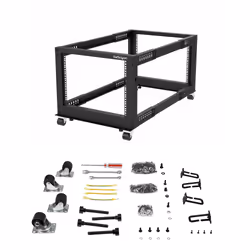 StarTech.com 4-Post 8U Mobile Open Frame Server Rack, Four Post 19in Network Rack with Wheels, Small Rolling Rack with Adjustable Depth for Computer/AV/Data/IT Equipment - Casters, Leveling Feet or Floor Mounting - Additional view 6