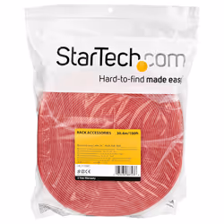 StarTech.com 100ft Hook and Loop Roll - Cut-to-Size Reusable Cable Ties - Bulk Industrial Wire Fastener Tape /Adjustable Fabric Wraps Red / Resuable Self Gripping Cable Management Straps - Additional view 4