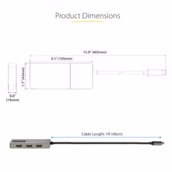 StarTech.com 3-Port USB-C MST Hub - USB Type-C to 3x HDMI Multi-Monitor Adapter for Laptop - Triple HDMI up to 4K 60Hz with DP 1.4 Alt Mode & DSC - HDR - 1ft (30cm) Cable - Windows Only - Additional view 7