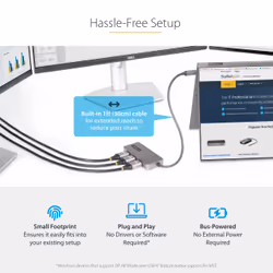StarTech.com 3-Port USB-C MST Hub - USB Type-C to 3x HDMI Multi-Monitor Adapter for Laptop - Triple HDMI up to 4K 60Hz with DP 1.4 Alt Mode & DSC - HDR - 1ft (30cm) Cable - Windows Only - Additional view 8